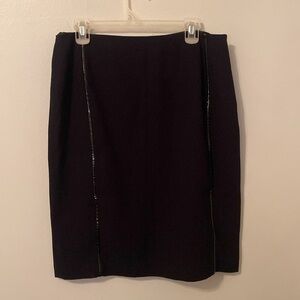 Randolph Duke Black Pencil Skirt with Seam Detail Satiny Lining 14